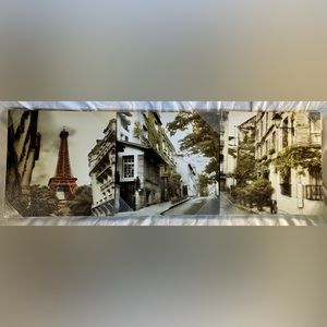 Paris Eiffel Tower Canvas Print (Set of 3) NWT